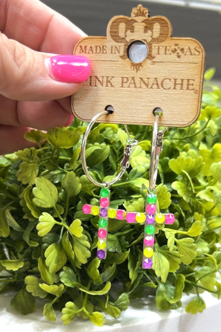 Neon Faith Earrings Neon Multi  Pink Panache   