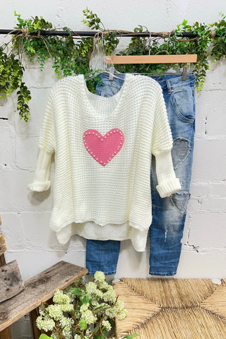 Dear Love Cream sweater Carla&Co