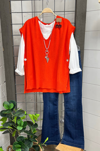 Side View Orange Shirts & Tops Mina Rosa/Miss Carla   