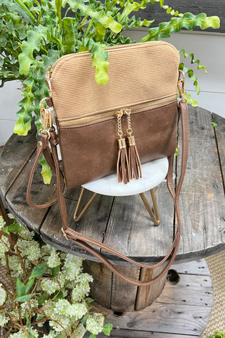 Tara Crossbody Khaki Handbags Jen & Co   