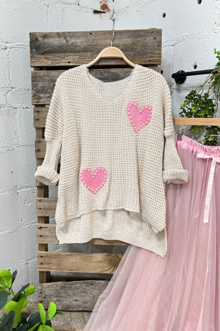 Love Duo Beige sweater Carla&Co