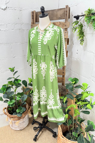 Empower Dress Green by Umgee Dresses Umgee