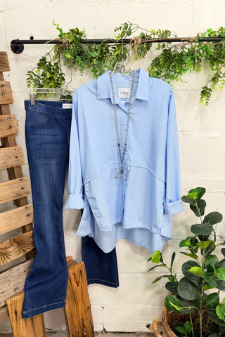 Classical Baby Blue Shirts & Tops Miss Carla