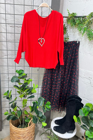 Dot to Dot Skirt Black/Red skirt Oz