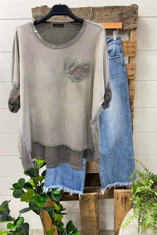 Heart Warming Taupe Shirts & Tops Miss Carla   