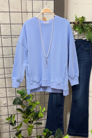 Quiet Places Periwinkle Sweatshirt Zenana