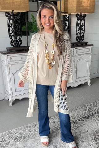 Boho Cardi Beige  Oz Beige One Size 