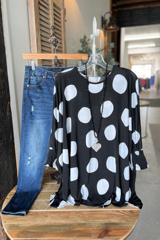 Polka Party Black Shirts & Tops SOL   