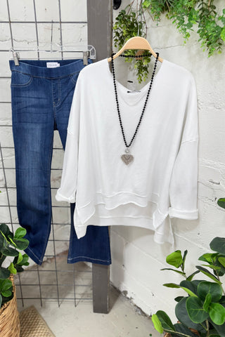 At Ease White Sweatshirt MuMu