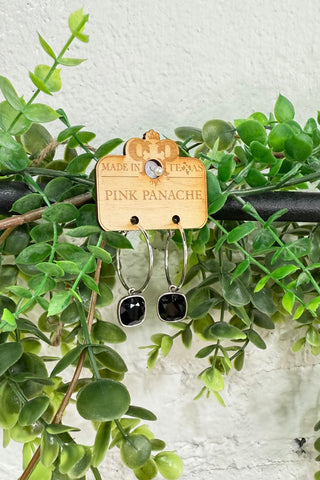 Carrie Earrings Silver/Black by Pink Panache Pink Panache