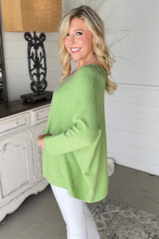 Simpler Days Light Green sweater Mina Rosa/WePrice