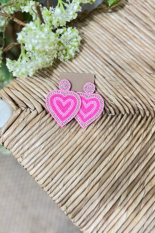 Beading Heart Earrings Earrings Carol's Boutique