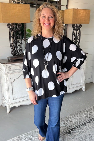 Polka Party Black Shirts & Tops SOL   