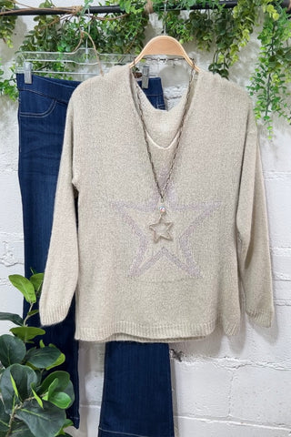 First Star Beige sweater Oz