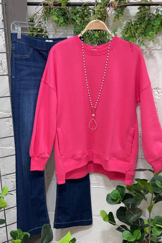 Quiet Places Fuchsia Sweatshirt Zenana