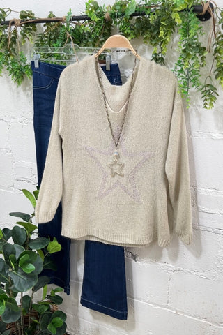 First Star Beige sweater Oz