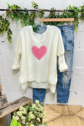 Dear Love Cream sweater Carla&Co