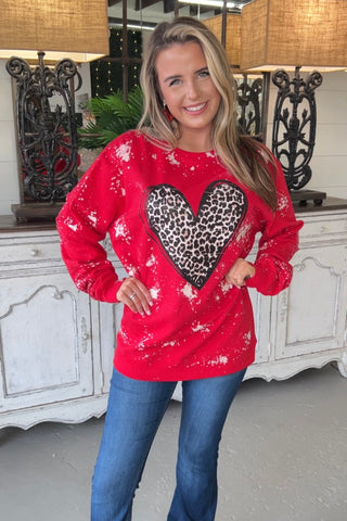 Wild Heart Sweatshirt Red limited stock Southern Attitude Designs Wholesale