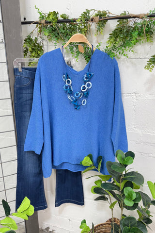 Simpler Days Denim Blue sweater Mina Rosa/WePrice