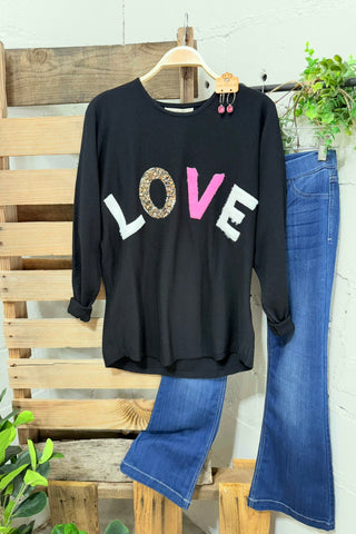 Love at First Sight Black sweater Vine & Love