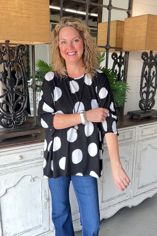 Polka Party Black Shirts & Tops SOL   