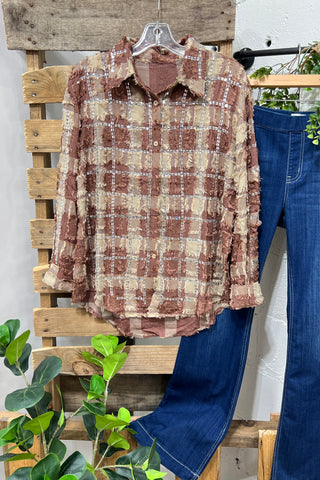 Zelda Brown Shacket Shirts & Tops Azara   