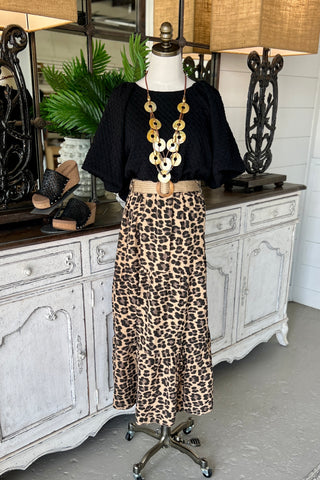 Lux Caramel Leopard Skirt skirt Mylee   