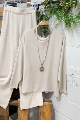 Eve Sweater Set Beige Top & Pant Set carol's boutique   