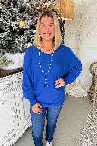 Modish Bright Blue sweater Charmante