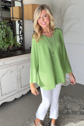 Simpler Days Light Green sweater Mina Rosa/WePrice