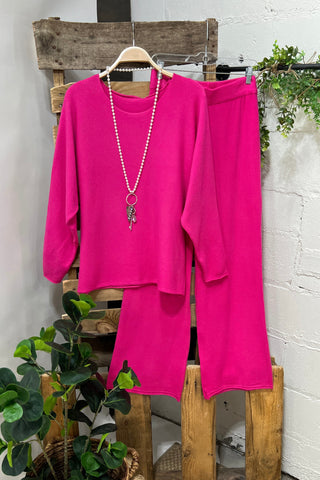 Eve Sweater Set Fuchsia Top & Pant Set carol's boutique   