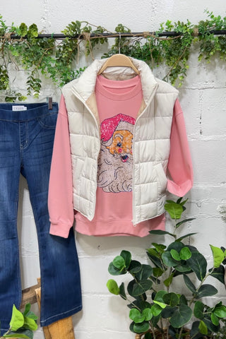 Pink Santa Sweatshirt DOORBUSTER Shirts & Tops Kentce   