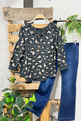 Heart Filling Charcoal Shirts & Tops MuMu   