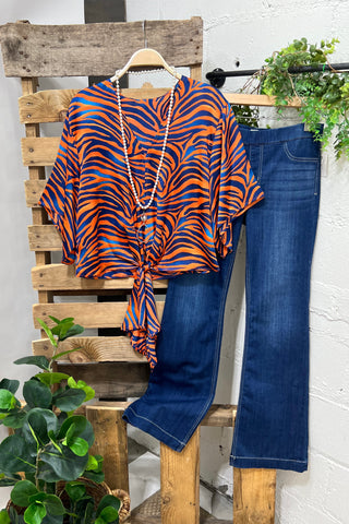 Tiger Talk Orange/Navy Shirts & Tops Adrienne   