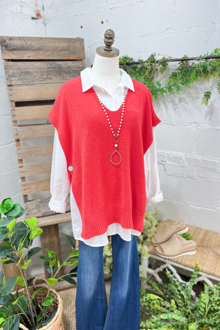 Sideways Coral sweater Miss Carla