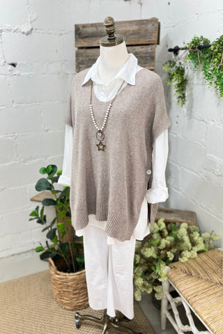 Sideways Taupe sweater Miss Carla