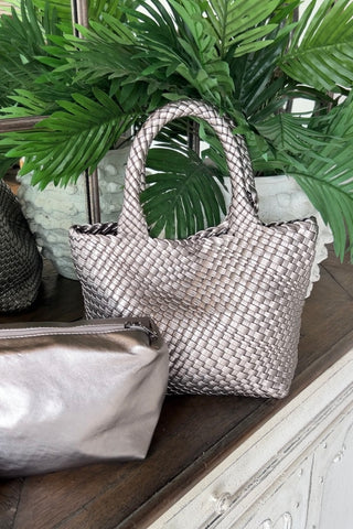 Chic Woven Bag Pewter purse A Touch Of Style   