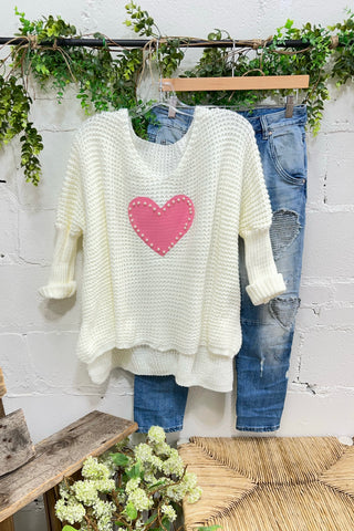 Dear Love Cream sweater Carla&Co