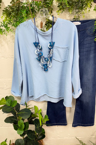 Shenanigans Baby Blue Sweatshirt MuMu