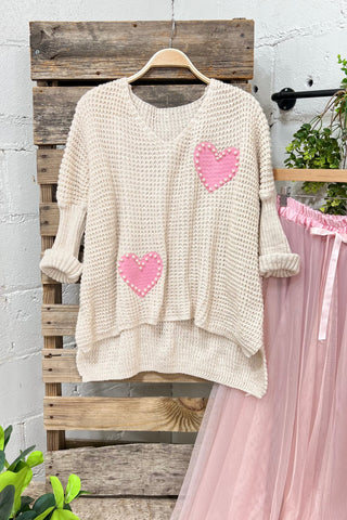 Love Duo Beige sweater Carla&Co