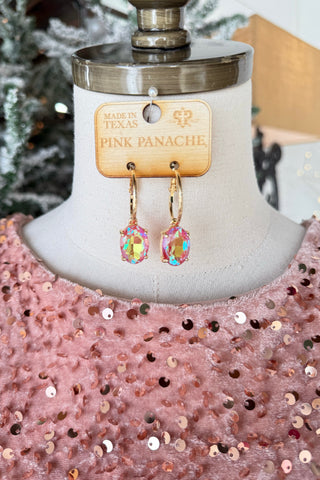 Brilliant Earrings Gold/AB Pink Earrings Pink Panache