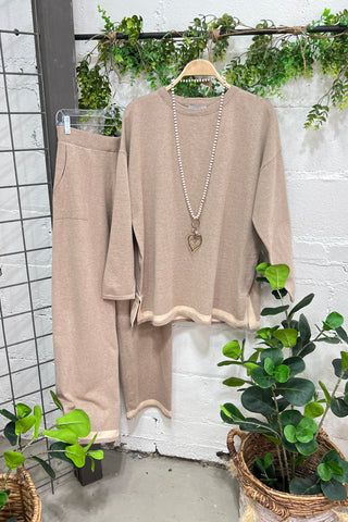 Up Market Pant Set Tan Top & Pant Set Les Bonnes Copines