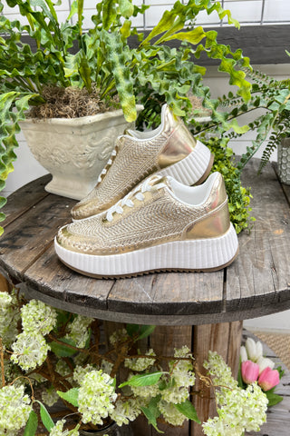 Fay Sneakers Gold by DV  DV By Dolce Vita   
