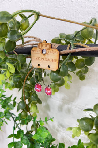 Carrie Earrings Silver/AB Fuchsia by Pink Panache Pink Panache