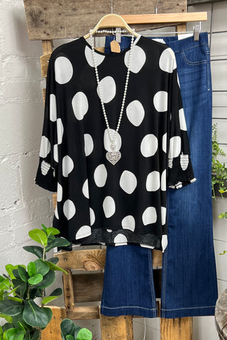 Polka Party Black Shirts & Tops SOL   