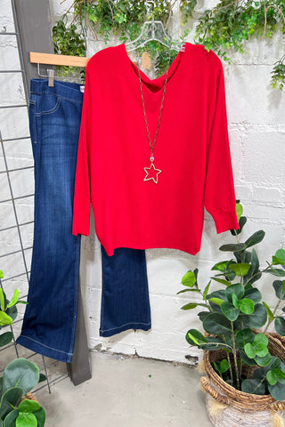 Modish Red sweater Charmante