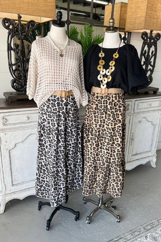 Lux White Leopard Skirt skirt Mylee   