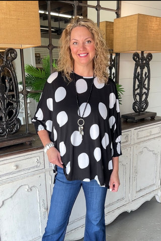 Polka Party Black Shirts & Tops SOL   