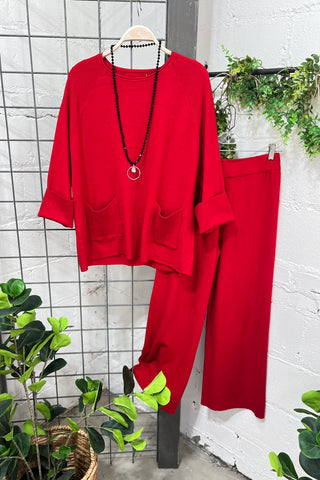 Class Act Set Red Top & Pant Set OZ