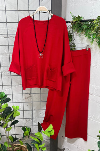 Class Act Set Red Top & Pant Set OZ